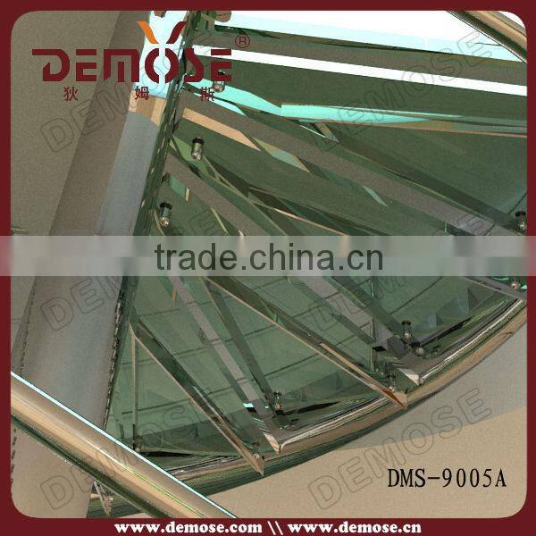 indoor crystal glass spider stair railings