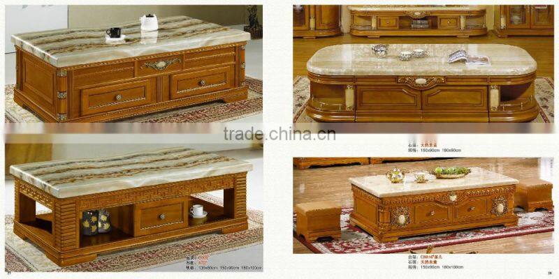 Modern travertine marble coffee table for living room