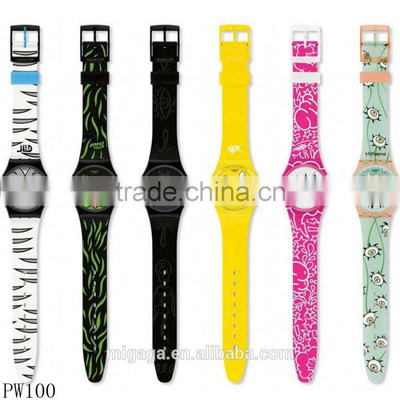 plastic full pattern lovely band gifts watch