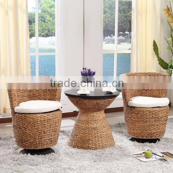 Natural Rattan Cane Wicker Round Lounge Sofa Chair