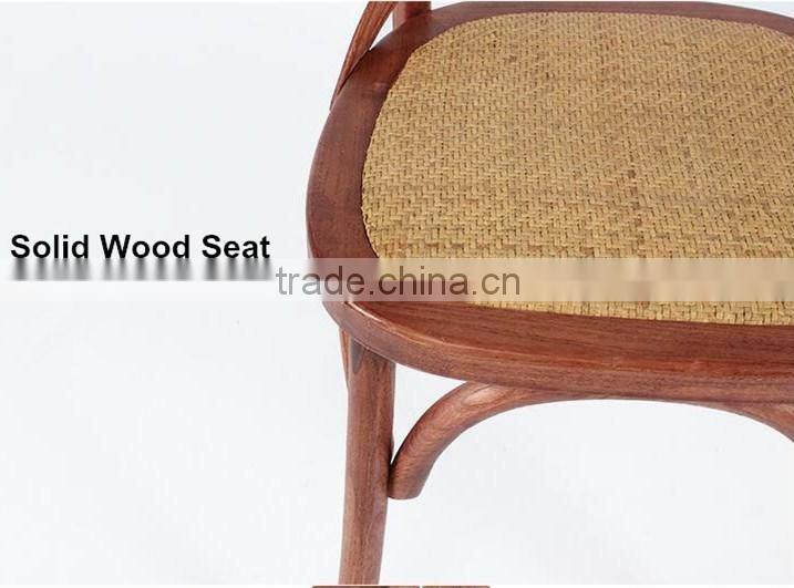 Dinning Wood Stackable Cross Back Chair