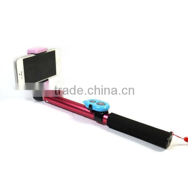 Bright Color Selfie Stick Extendable Bluetooth Monopod Handheld Pole With Remote Shutter for iPhone Samsung Camera