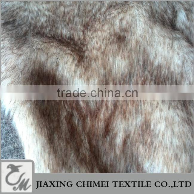 black and khaki mixed color faux fur used for shose lining