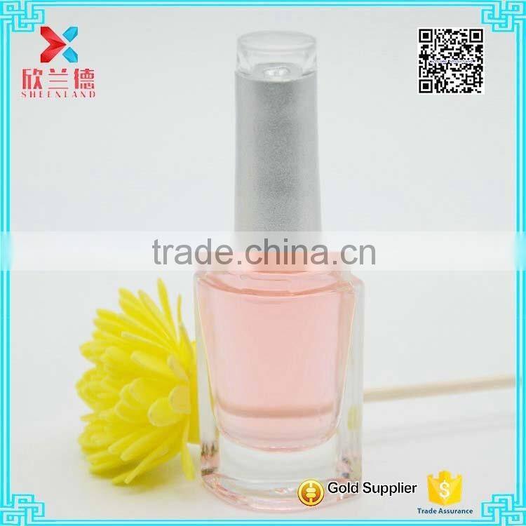 Wholesale empty custml clear 10ml unique shape glass nail polish bottle with screw cap