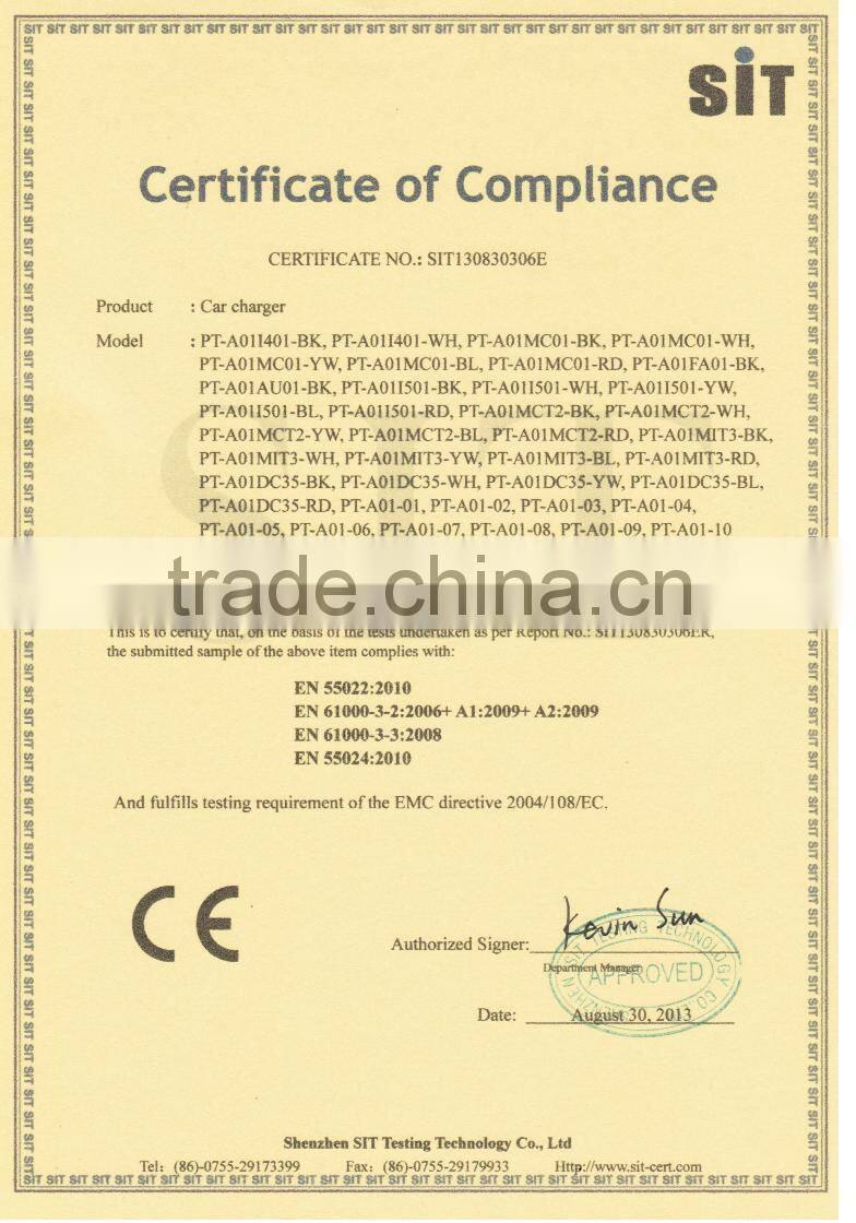 Factory mini usb car charger with twin socket for phone