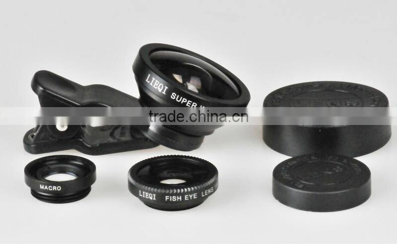 Universal 3in1 Clip-On Fish Eye Lens Wide Angle Macro Lens For mobile phone