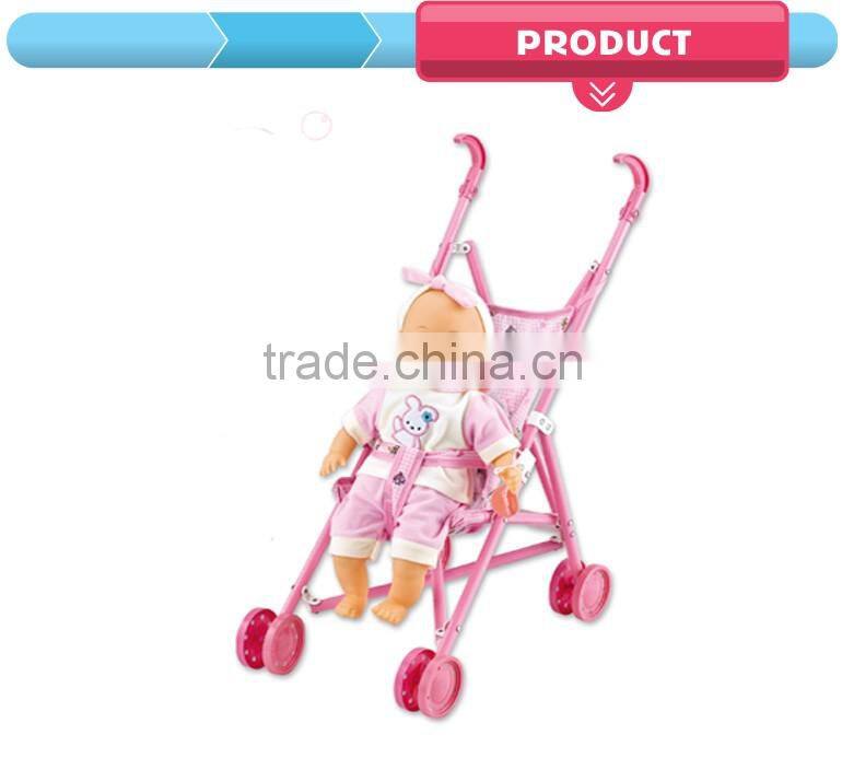 16 inch silicone baby born dolls new stroller toy kids with lowest price