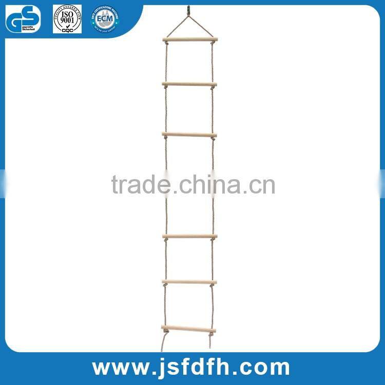Direct Factory Outlets Outdoor Rope Climbing Ladder Safety Antifire Wooden Climb Ladder For Kids