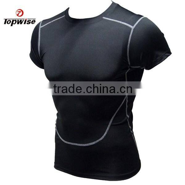 Gym fitness custom solid color mens seamless fitness shirt