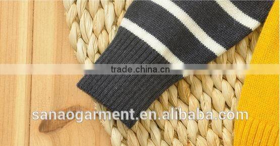 v-neck single-breasted sweater cardigan Cashmere color matching stripes