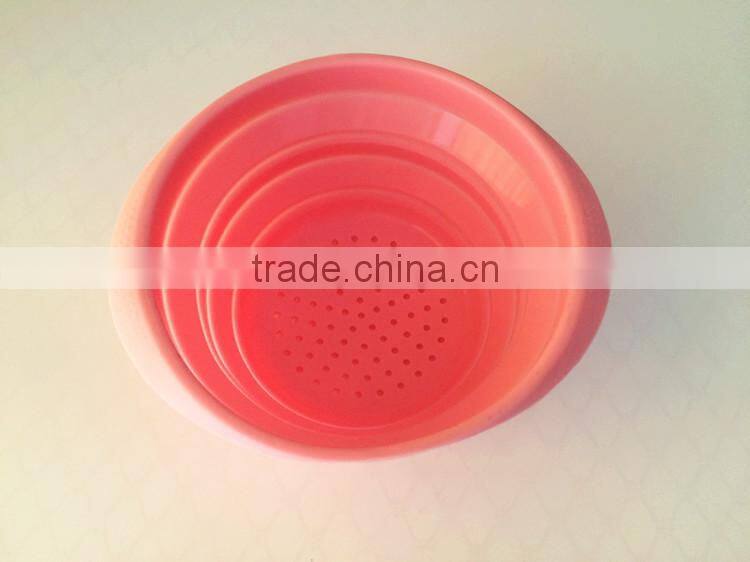Portable folding basket telescopic silicone wash the popurality silica gel drop Kitchen tools fruit basket