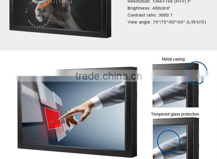 32 inch LCD advertising player indoor video LED touch screen display USB HD video screen monitor