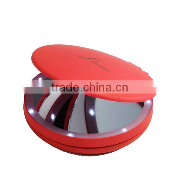 travel mirror with led lights & magnifying compact mirror with led light