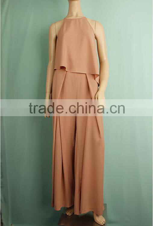 Two pieces women body fit jumpsuit pant unique design jumpsuit pant WT150832601