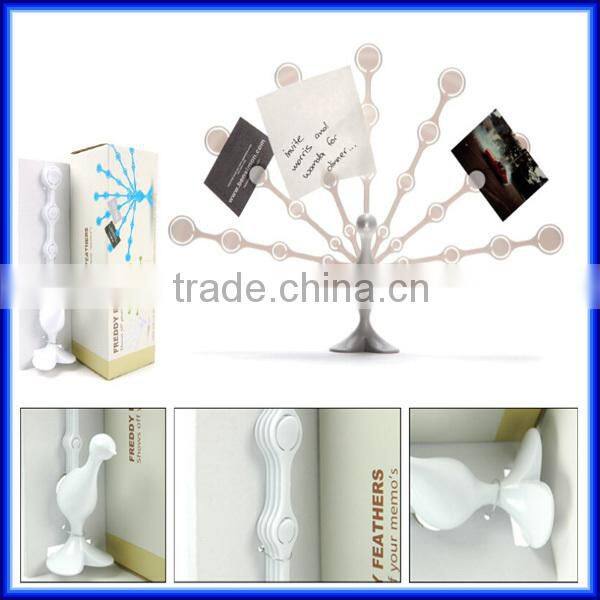 Interesting peacock name card and memo card holder, office desk peacock note card holder ID card holder