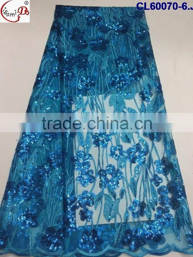 CL60070 Top grade quality fashionable net emboridery lace with sequins,french lace fabric dress fabric