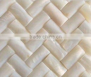 Convex pure white rivershell/ river mother of pearl mosaic for wall