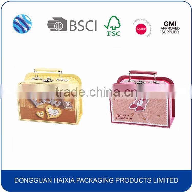 Fancy Custom Printed Cardboard Kids Toy Decorative Suitcase Storage Box