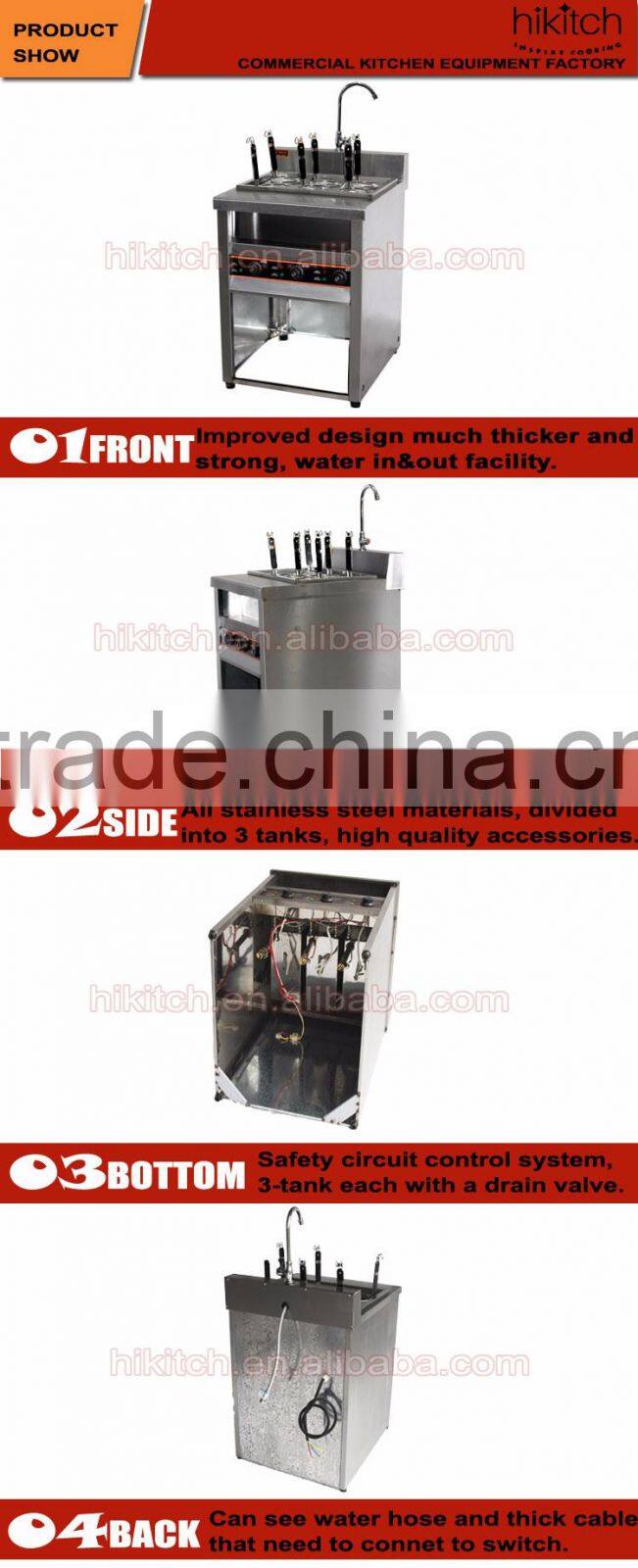 Electric vertical commercial noodle cooker with tap 6 baskets spagetti pasta cookers