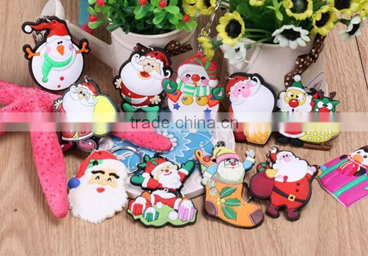 Christmas PVC Custom Keychain, Rubber Keychain Wholesale