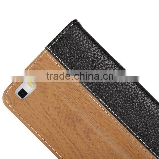 2016 New Products Wood Wallet Flip Cover Case Leather Mobile Phone Case for iPhone 6 iPhone 6 Plus 5.5 6s
