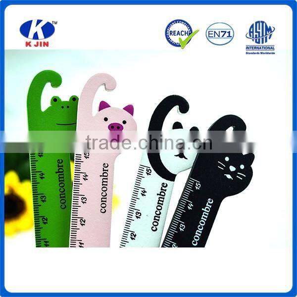 2016 Fashion design animal shaped funny wooden ruler for kids stationery gift