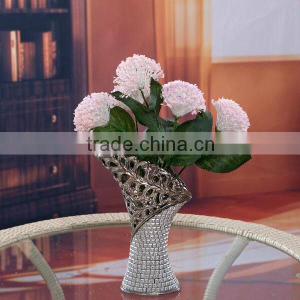 6 heads pink flowers artificial bouquets