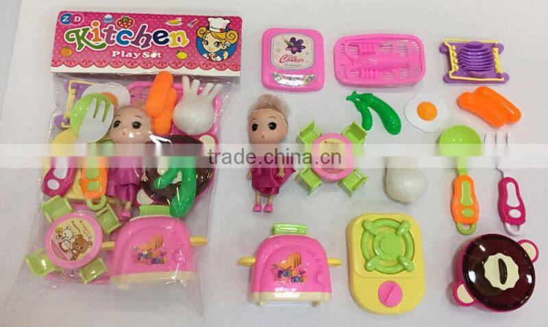 2016 new fashion doll girl games play kitchen toy girls toys play set