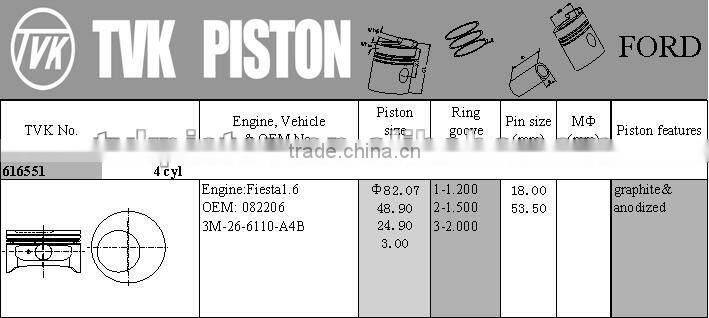 FORD FIESTA 1.6 PISTON