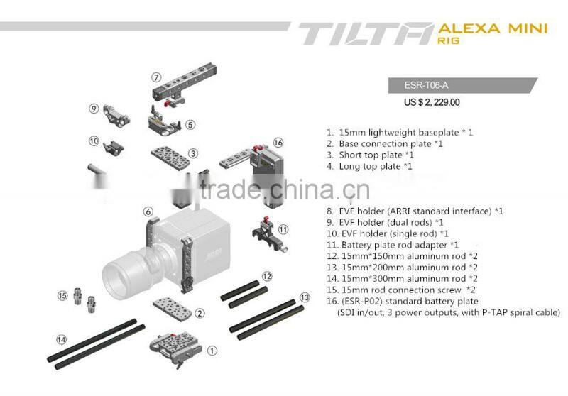 TILTA ARRI ALEXA MINI ESR-T06-A Camera RIG 15mm lightweight baseplate Battery plate