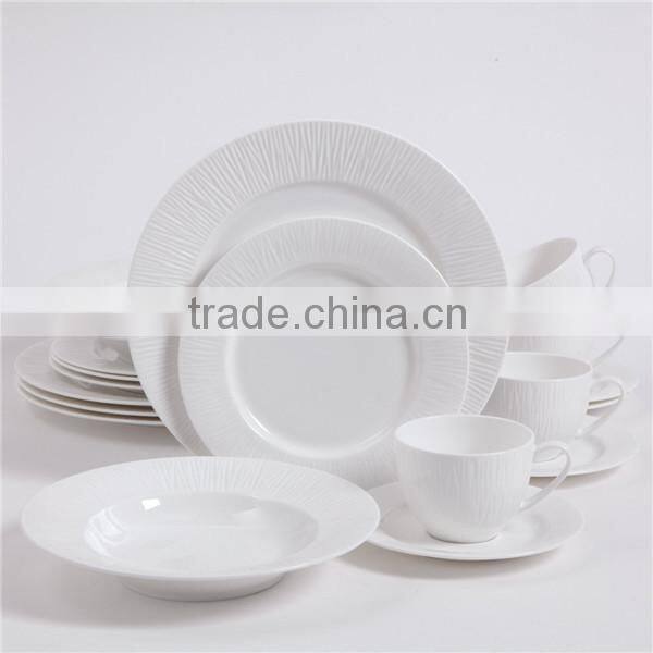 Embossed porcelain elegance dinner set ceramic homewares