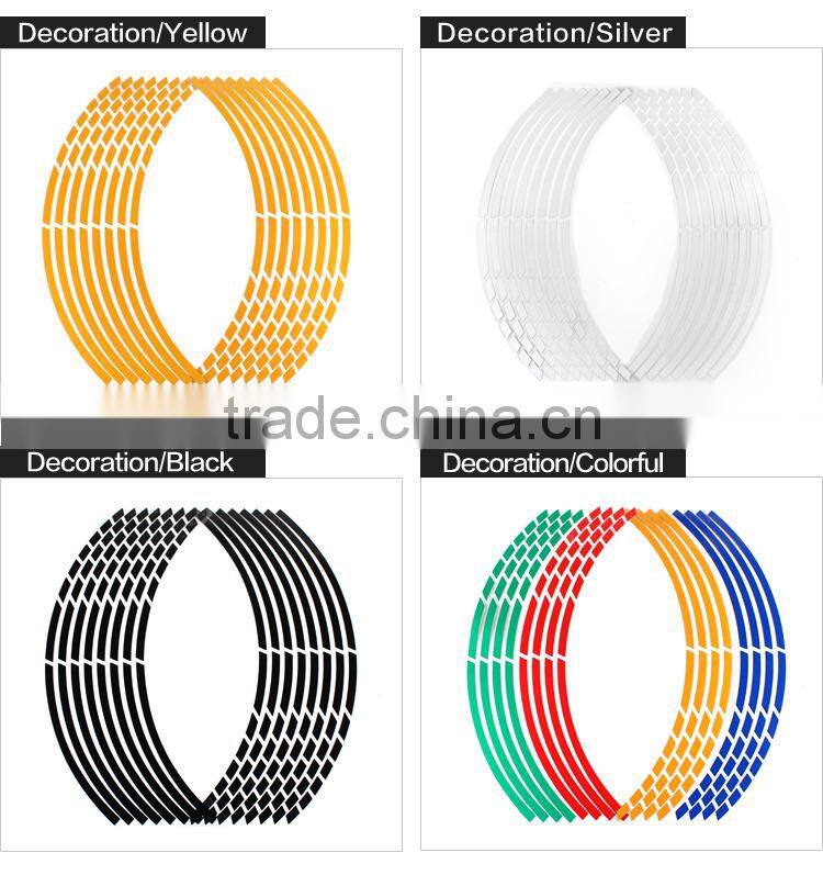 Reflective wheel stickers for motorcycle rim stripes 18 inches decoration