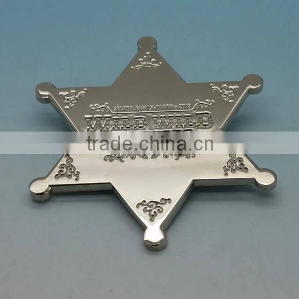 Plated Metal sheriff star badge