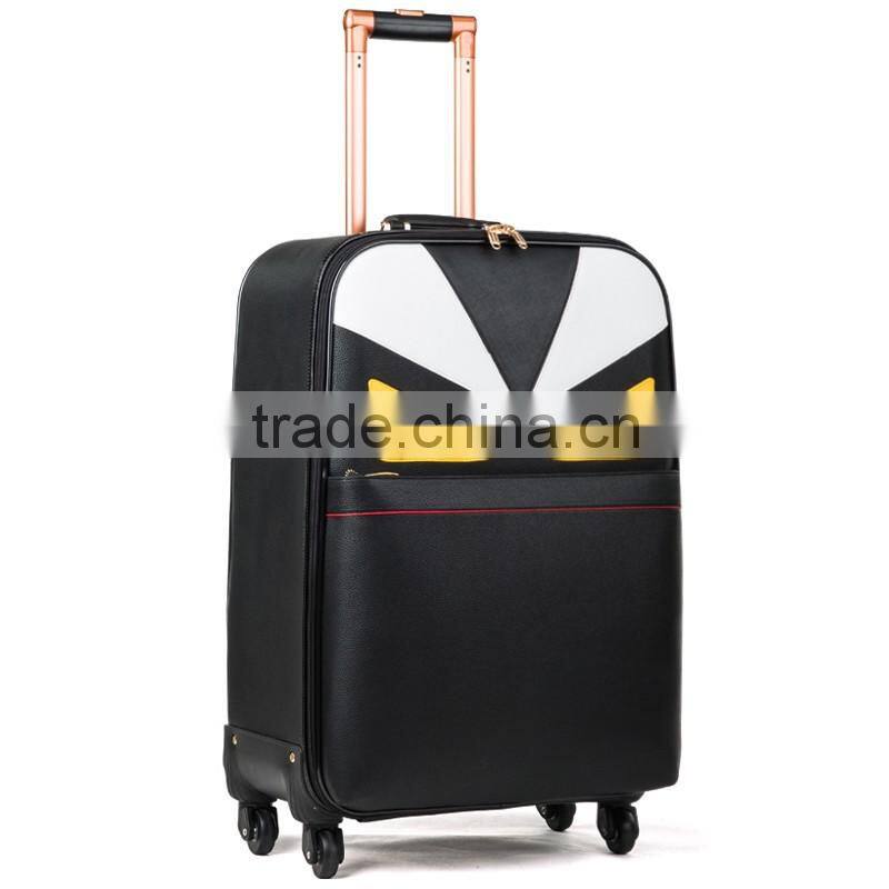New Design Hot Selling PU Leather Material Travel Spinner Trolley Luggage