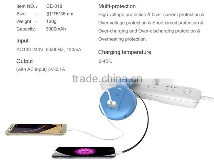 2016 Top Selling Products Ball Shaped 3000mAh Pokeball Pokemon Power Bank