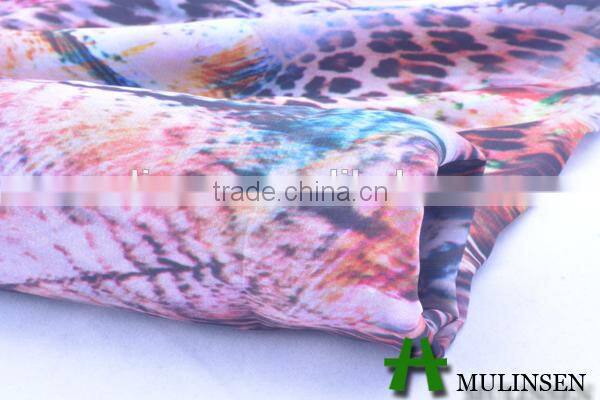 Mulinsen textile 2015 hotsale printed polyester peach skin fabric