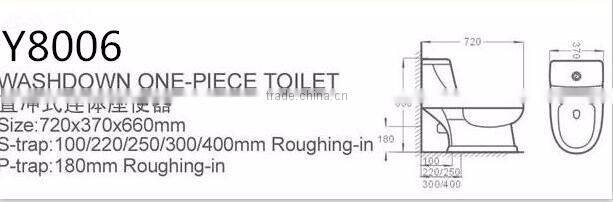 wc toilet ceramic washdown S-trap round shape one piece toilet cheap on sale sanitary ware slow down seat cover toilet Y8006