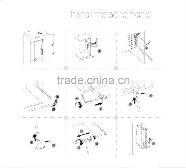 Aluminum wardrobe hanging rail