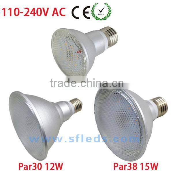 Super Waterproof AC 110V~240V Spot Light E27 Led Lamp 2835 SMD 7W PAR20 12W PAR30 15W PAR38 with Lens High Lumen LED Lamps