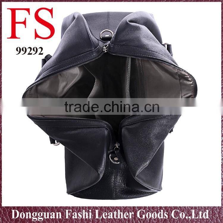 2016 Black Classic Style Large Wholesale Men Leather Travel Bag