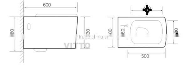 good quality European standard ceramic wall hung rectangle toilet