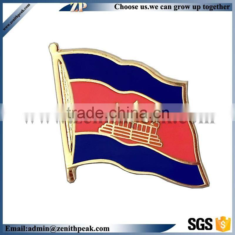 enamel flag shape metal lapel pin