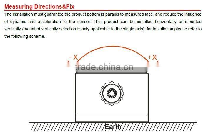 single axis inclinometer sensor with analog current output can be +/-180deg range measurement