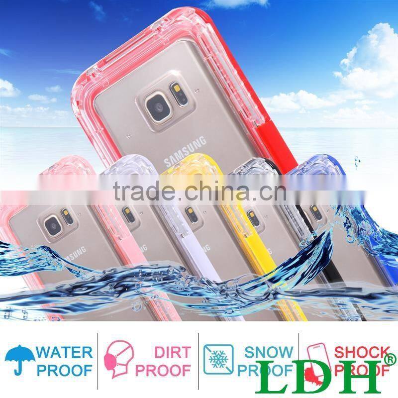 For Samsung Galaxy S6 Edge Plus/ Note 5 Waterproof Diving Swimming Crystal Front Back Full Pouch Case PC+TPU Phone Cover Note 5