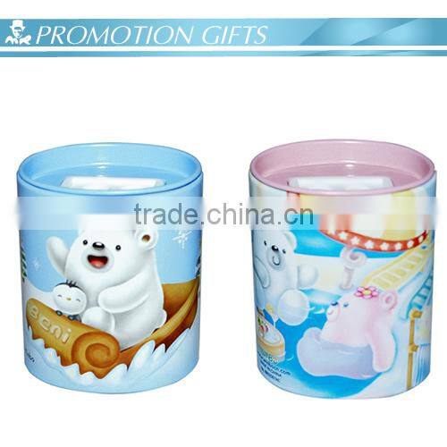 Promotional cartoon three hole metel pencil sharpener