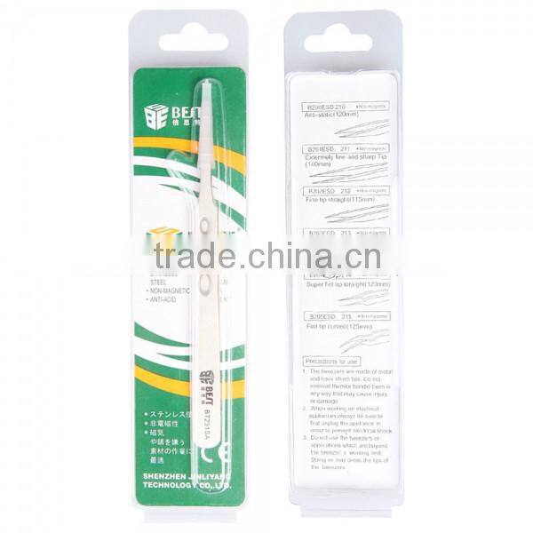 BEST-231SA High Rigidity Matte Tweezers Stainless Steel Professional