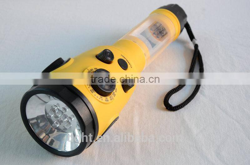 Made in China Portable NOAA plastic Energy dynamo radio led dynamo flashlight with radio