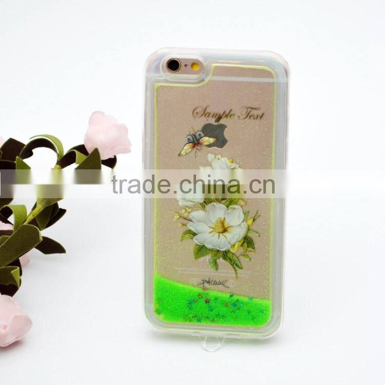 new arrival tpu liquid case for MOTO G2 with glitter star Campanula printed