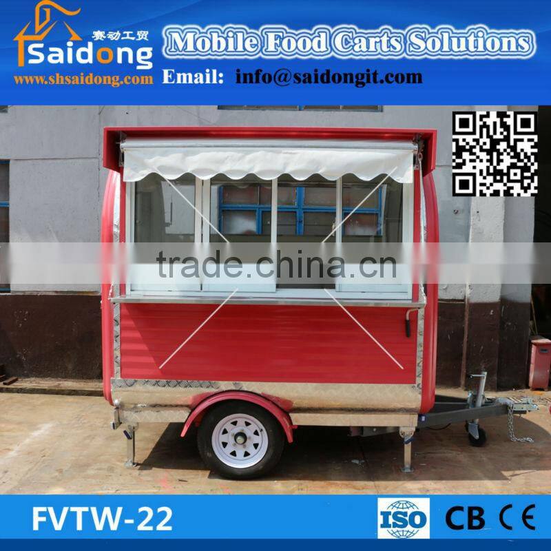 New Type Snack Food Display and Sale Cart Trailer for Food Service Cart