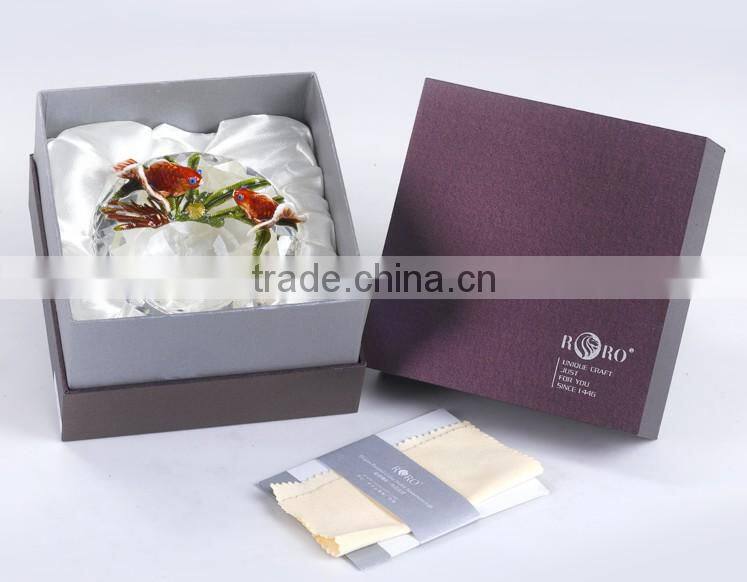 RORO Flourishing Luck craft home decorative crystal ashtray metal and pewter craft